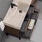 Walnut Bathroom Vanity With Beige Travertine Design Sink, Floor Standing, 40